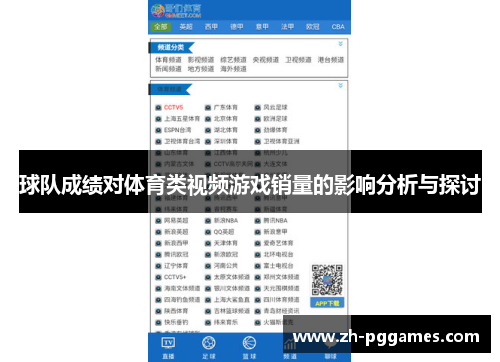 球队成绩对体育类视频游戏销量的影响分析与探讨